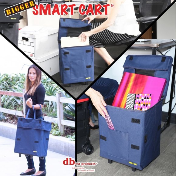 🆕 Collapsible Folding Rolling Cart w/ Retractable Handle ~ Colour: GRAY CHEVRON - Picture 6 of 8